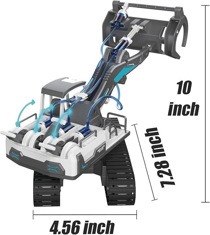 STEM Building Block Assembly Toy - Hydraulic Power Wood Loader Science Experiment Set for Boys Age 8-12 - Small Educational Toys with Powerful Learning Experience