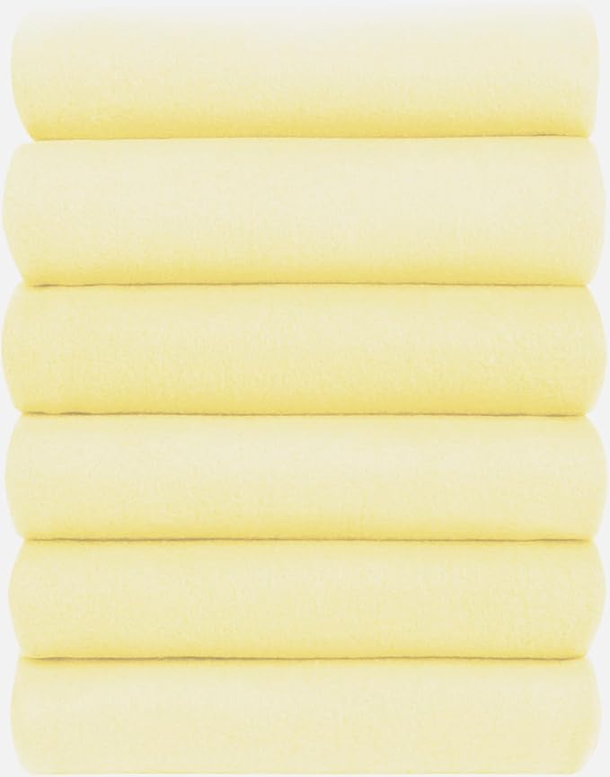 Special SG Glory Fleece Throw Blankets Bulk Fleece Blankets Solid Wholesale Lightweight Warm Soft for Pet Bed Sofa Couch Office Wedding Gifts Travel Seasons Lemon 50x60 Inches Pack of 6