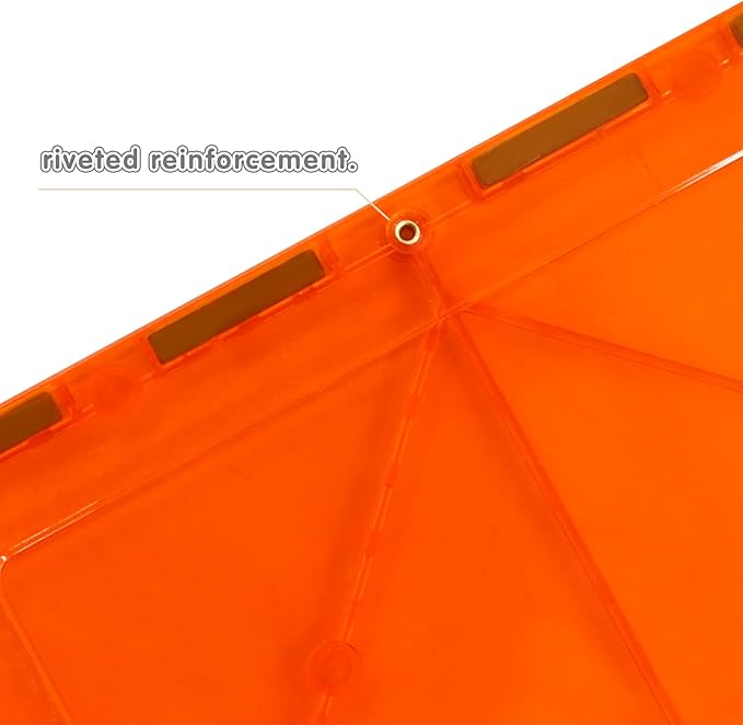 6 Piece Magnetic Tiles Set Large Square Shape Magnet Building Block Construction Toy STEM Learning Kit Educational Playset Playboard (NF-06 Set)