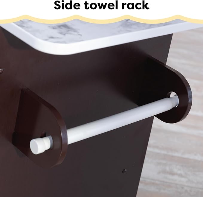 KidKraft Uptown Elite Espresso Play Kitchen with EZ Kraft Assembly™, Lights and Sounds, Working Ice Maker and Click and Turn Knobs, Gift for Ages 3+