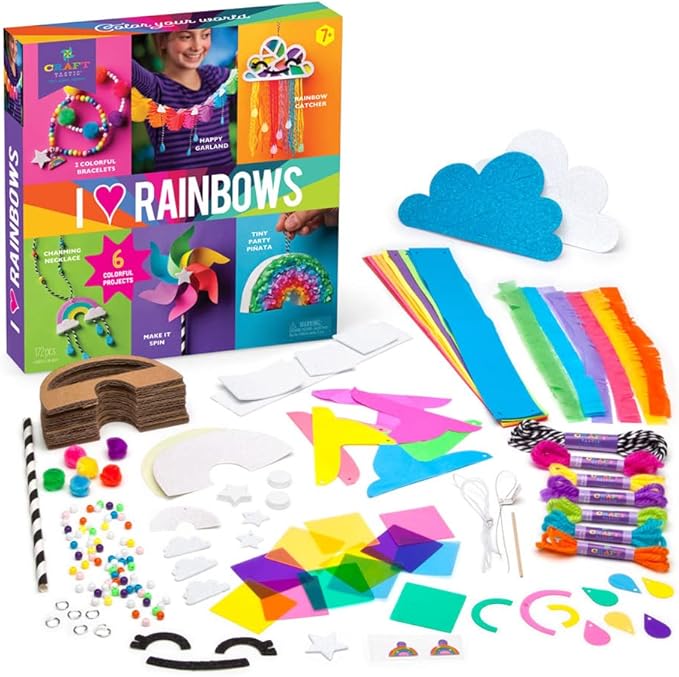 Craft-tastic – I Love Rainbows Craft Kit – Make 6 Colorful Arts & Crafts Projects