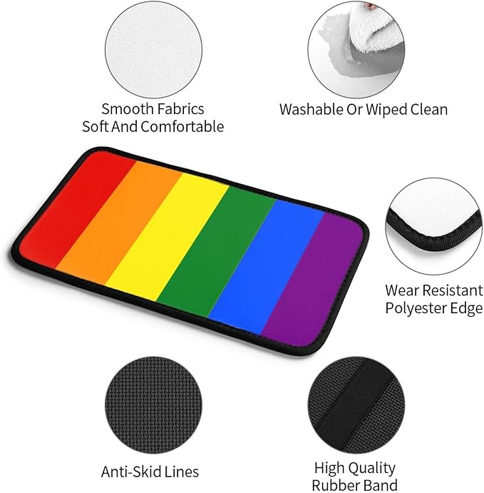 DORKEIXIA Rainbow Gay Pride Flag LGBT Auto Center Console Armrest Pad Universal Car Center Console Cover Seat Box Cover for Sedan, Van, SUV, Truck Car Accessorie