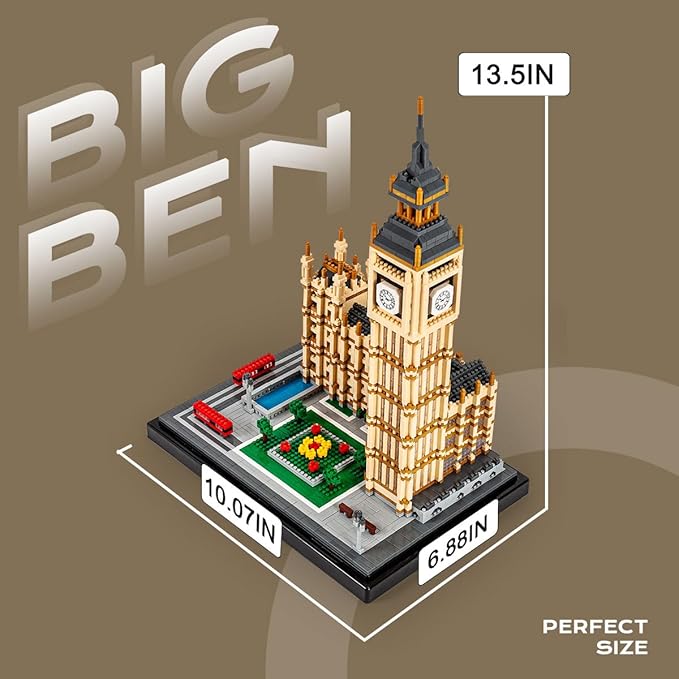 NeoLeo Real Big Ben Micro Building Blocks Set (3900+PCS) - World Famous Architectural Model Toys Gifts for Kid and Adult