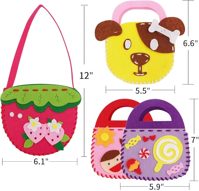 4 Pcs Toddler Arts and Crafts for Kids Ages 2 3 4 5 6 Years Old, Craft Kits for Sewing Sets, Preschool Educational Kids Toys Sewing Craft Kits for Kids DIY Art Craft Hand Play Set