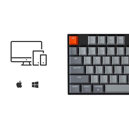 Keychron K8 Tenkeyless Wireless Mechanical Keyboard for Mac, RGB Backlight, Bluetooth, Multitasking, Type-C Wired Gaming Keyboard for Windows with Gateron G Pro Brown Switch