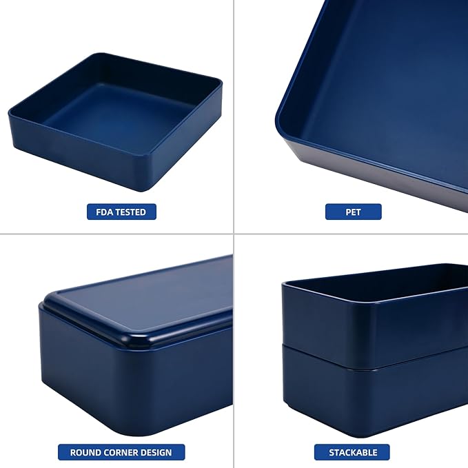 CHANCETSUI 11-Piece Stackable Drawer Organizer Set, Multi-size Desk Drawer Organizer Trays Vanity Storage Bins for Storing Makeup, Stationery, Utensils in Bathroom Dresser, Office and Kitchen