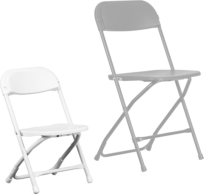 Flash Furniture Timmy Kids Plastic Folding Chairs for Pre-K through Kindergarten, Children's Folding Chairs for Daycare and Events, Set of 10, White