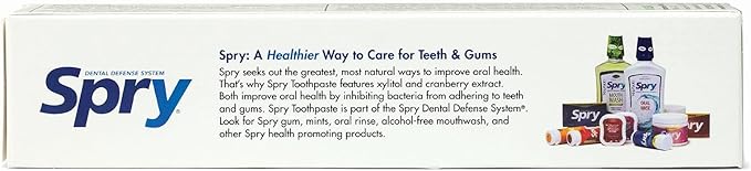 Spry Xylitol Toothpaste for Kids 5oz. Kids Toothpaste with Fluoride, Teeth Whitening Kids Toothpaste with Xylitol, Natural Breath Freshening, Mouth Moisturizing Ingredients, Bubble Gum (Pack of 1)
