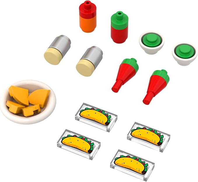 Brick Loot Taco Truck Toy Building Block Set with Spinning Street Sign, for Adults & Kids Age 6+, 100% Compatible with Lego and Other Major Brands, Custom-Designed Toy Building Set Model, 185 Pieces