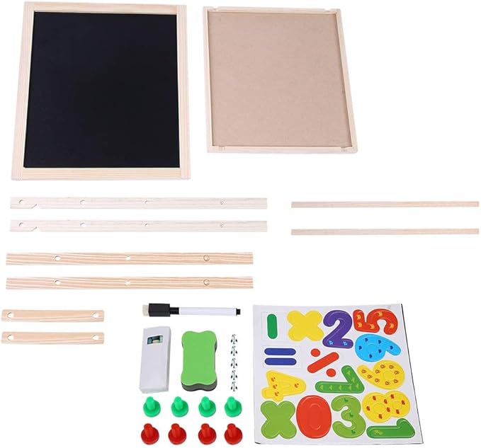 JTLB 2 in 1 Double Side Baby Kids Child Standing Art Wooden Drawing Board