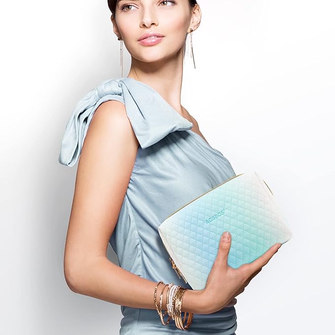 Aosbos Small Makeup Bag Travel Size Makeup Bag Cosmetic Travel Bag Cute Makeup Bags for Women Makeup Pouch Make Up Bag for Purse Gradient Green White