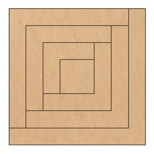 Extra Large Unfinished Barn Quilt Square Wooden Sign, Country Decor Canvas Quilts Blocks (21 inches, Log Cabin) AVTRBoutique