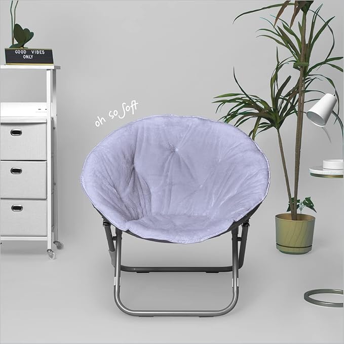 Urban Lifestyle Faux Fur Saucer Chair, Lavender