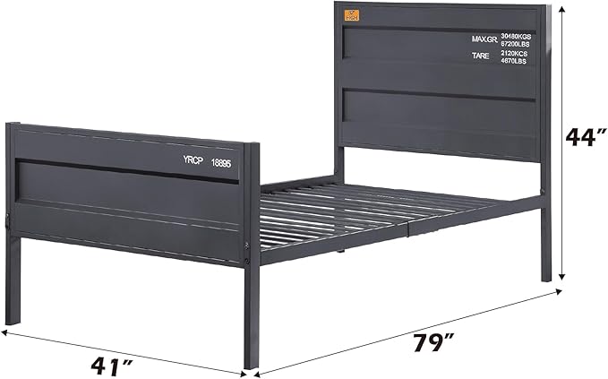 Acme Cargo Twin Panel Kids Bed in Gunmetal