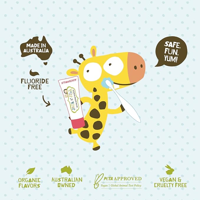 Jack N' Jill Natural Toddler Toothpaste for Baby, Kids and Infants 6 Months & Up, Fluoride Free Training Toothpaste for Toddlers 1-3 (1.76 Fl Oz (Pack of 6), Raspsberry)