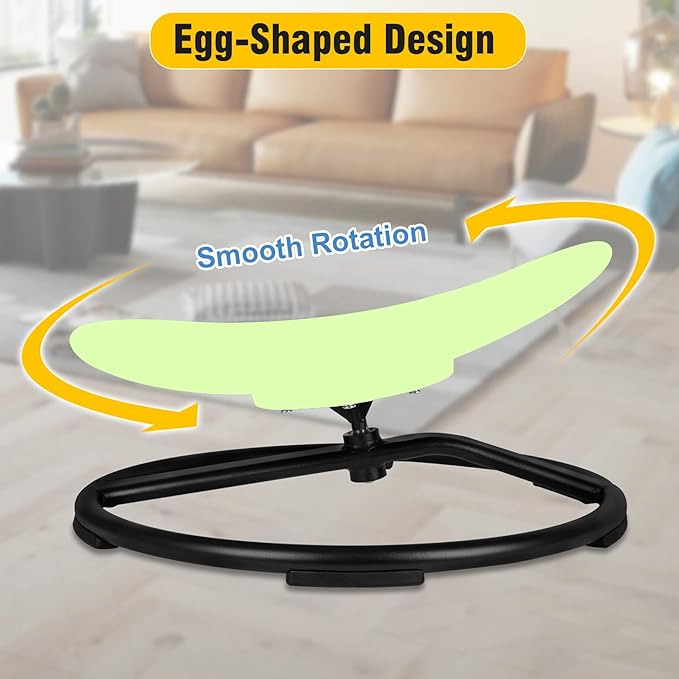 Kids Sensory Swivel Chair, Autism Spinning Chair for Kids Sensory, Sensory Toy Chair, Training Body Coordination, No Assembly Required (Light Green)