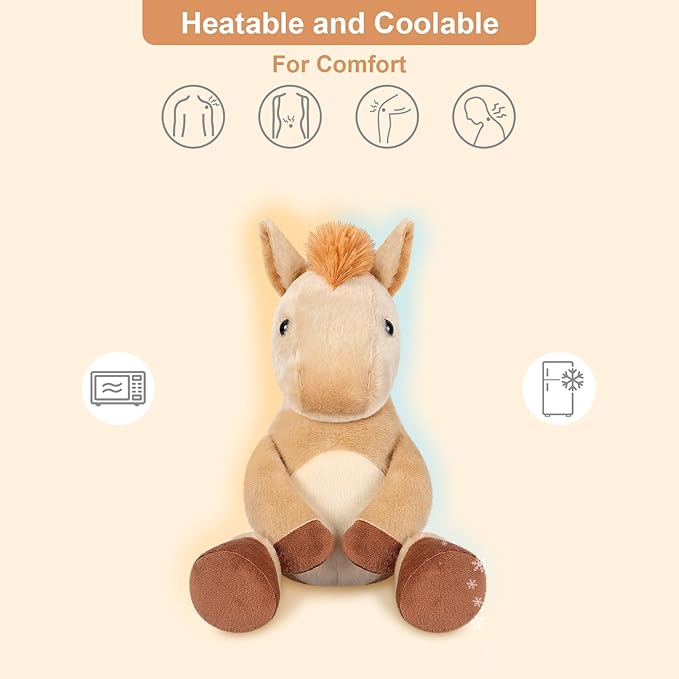 Heatable & Coolable Horses Stuffed Animals, Microwave Heating Pad, Horses Plush for Companion, Cute Plushies Horse Lavender Stuff, Horse Toys Gifts