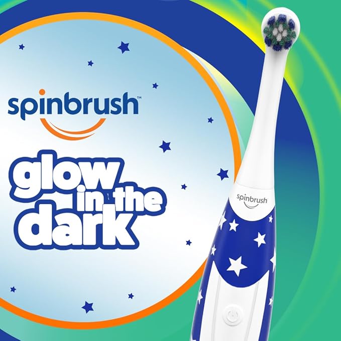 Spinbrush Kids Electric Toothbrush, Glow in The Dark, Battery-Powered