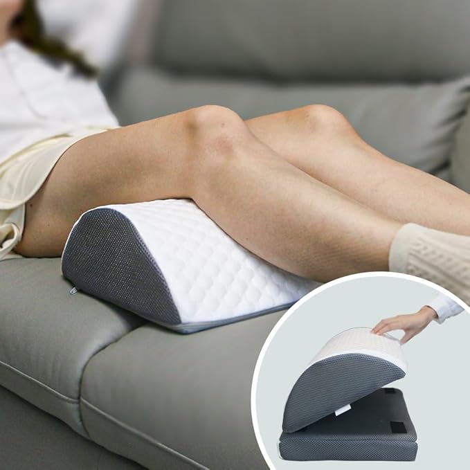 Foot Rest Pillow for Under Desk at Work Office Footrest High Density Memory Foam Cooling Fabric Height Adjustable Foot Elevation Firm Feet Rest