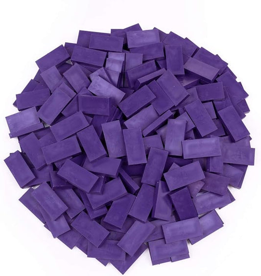 Bulk Dominoes Plastic Bulk 100pcs – Building and Stacking and Chain Reaction Toppling STEAM Toy Blocks for Kids (Purple)