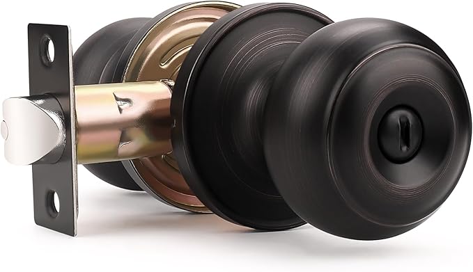 Probrico 1 Pack Privacy Keyless Doorknobs Interior Bathroom Door Lockset in Oil Rubbed Bronze