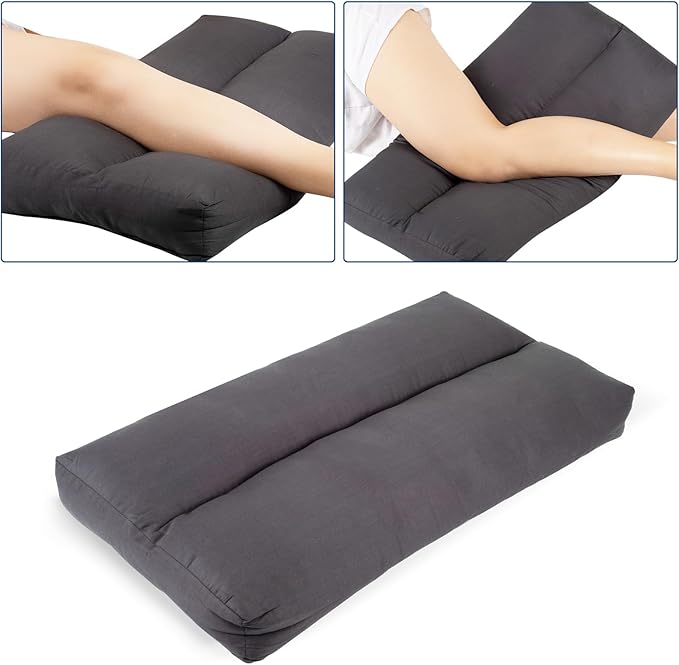 MINUPWELL Knee Pillow for Side Sleepers, 3" Leg Pillow for Side Sleeping, 100% Cotton Fabric Pillow for Between Knees While Sleeping - High Support Alternative for Relieving Leg, Back, and Knee Pain