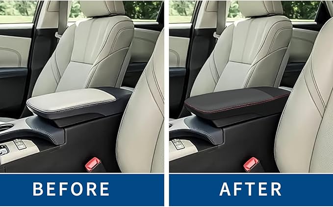 SUNBREATH Compatible with Center Console Armrest Cover for Toyota Avalon 2013 2014 2015 2016 2017 2018 Leather Arm Rest Storage Box Lids Cushion Protector Pad