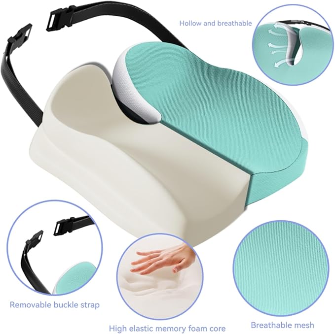 Seat Cushions for Office Chairs Wheelchair Cushion for Long Sitting Back Pain，Memory Foam Seat Car Computer Desk Chair Cushion，Coccyx Cushion for Tailbone Pain Relief Cushion Office Chair Butt Pillow