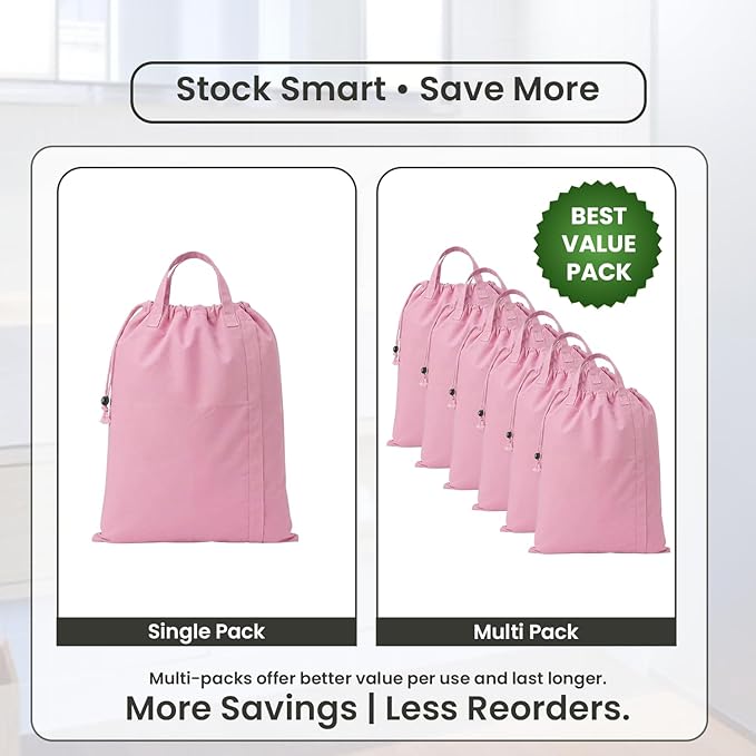 LFH Home Large Premium 1pack Cotton Canvas Laundry Bag with Drawstring and Handles Heavy Duty, Multi-Use, Washable for Home, Travel, College or Storage 28x40-Pink