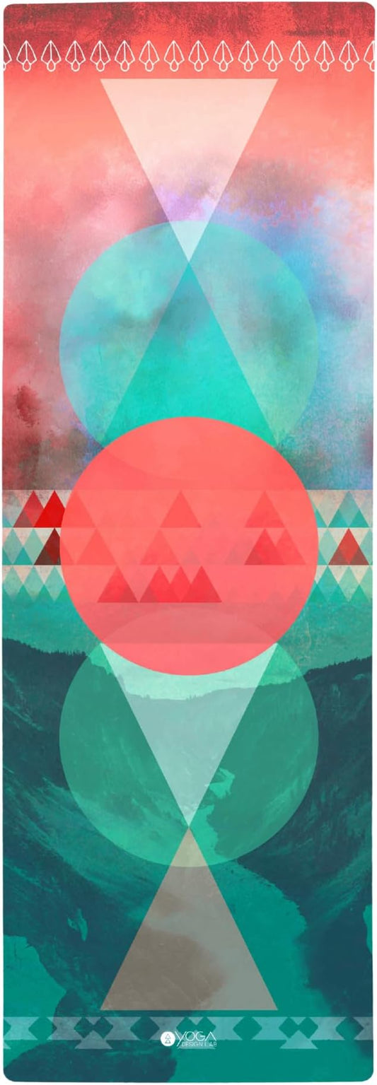 YOGA DESIGN LAB | The Combo Yoga Mat | 2-in-1 Mat+Towel | Eco Luxury | Ideal for Hot Yoga, Power, Bikram, Ashtanga, Sweat | Studio Quality | Includes Carrying Strap!