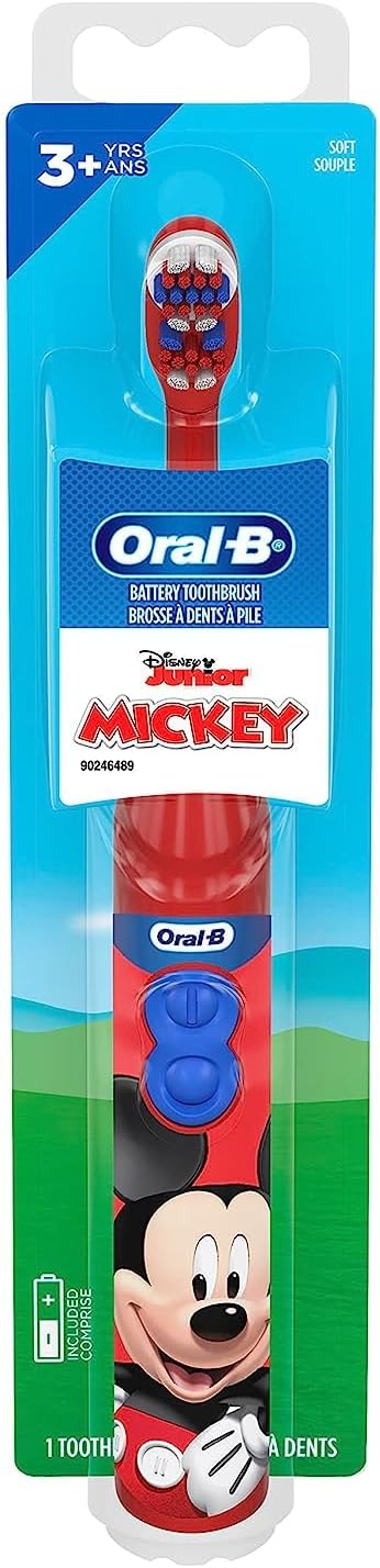 Oral-B Kid's Battery Toothbrush Featuring Disney's Mickey Mouse, Soft Bristles, for Kids 3+