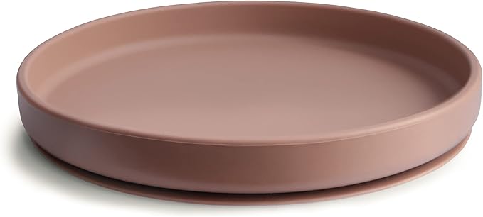 mushie Classic Silicone Suction Plate | BPA-Free Non-Slip Design (Cloudy Mauve)