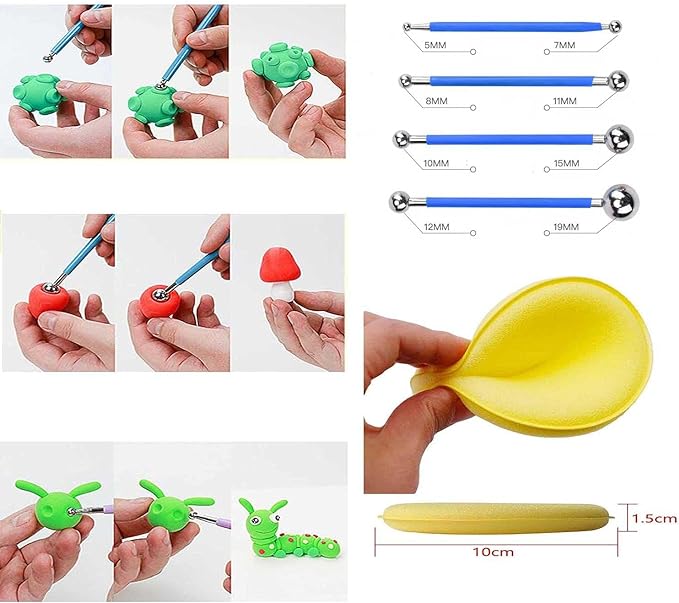 Langqun 31pcs Clay Tools,Pottery Tools Kit,Air Dry Clay Tools,Polymer Clay Dotting Tools,Ceramic Supplies for Kids and Adults,Sculpting,Modeling,Shaping