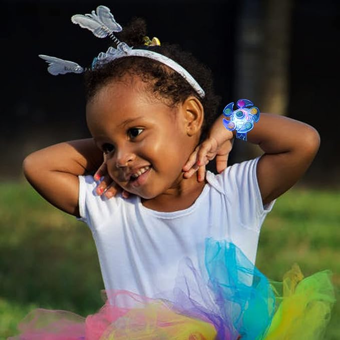 25 Pack LED Light Up Fidget Spinner Bracelets Favors For Kids 4-8 8-12,Glow in The Dark Party Supplies,Birthday Gifts,Treasure Box Toys for Classroom,Carnival Prizes,Pinata Goodie Bags Stuffers