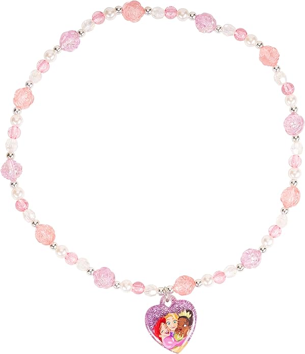 Girls Jewelry Set 3 Piece Princess Toys | Jewelry Set with Beaded Necklace for Gilrs - Toddler Bracelets and Girls Ring | Toddler Girl Toys | Kids Jewelry for Girls | Princess Dress up Ages 3+