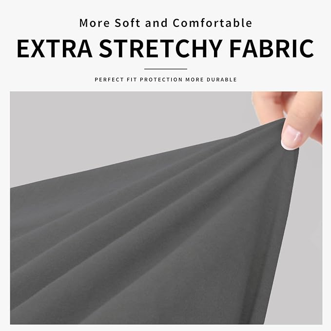 Easy-Going 100% Dual Waterproof Oversized Loveseat Cover Stretch Soft Couch Cover for Dogs, Sofa Slipcover for 2 Separate Cushion Couch Leakproof Furniture Protector for Kids, Pets Gray