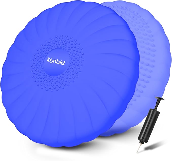 Wobble Cushion, Extra Thick Wiggle Seat for Sensory Kids, Non-slip Balance Disc with Inflation Pump for Adults Core Strength, Posture Improvement & Physical Therapy (13.5in/34cm)