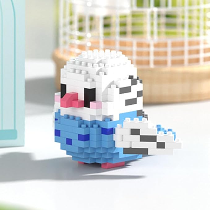 Birds Building Blocks for Adults Mini Building Blocks Birds Building Bricks Toy Micro Block Building Set Gift for Kids and Adults-253 PCS(Budgerigar B)