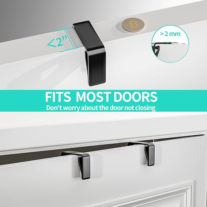 HapiRm Over Door Organizer Storage - Separable Door Organizer Hanging with 6 Metal Large Capacity Baskets for Bathroom Bedroom Kitchen Pantry Closet (Black)