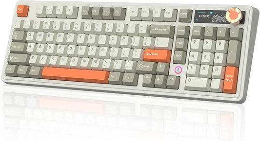 Ajazz AK980 V2 Wireless Mechanical Gaming Keyboard,Tri-Mode BT5.0/2.4GHz/USB-C 10000mAh Battery Hot Swappable RGB Backlit Computer Gaming Keyboards for PC/Tablet/PS/Xbox