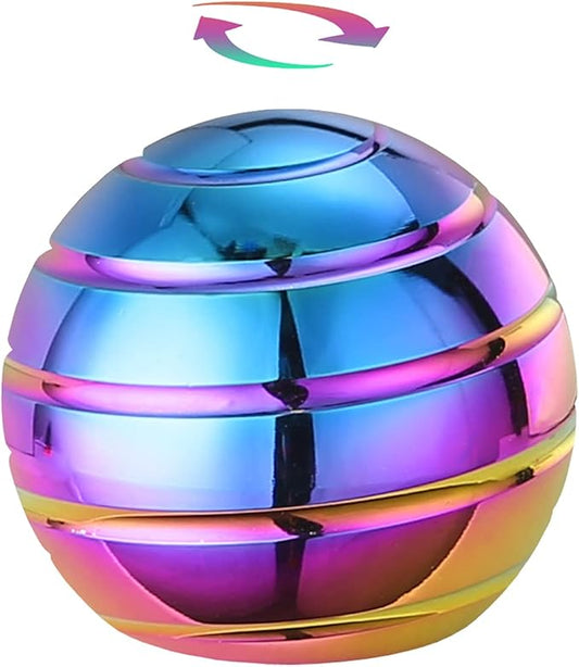 Kryfa Kinetic Desk Toys, Fidget Toys Kids Adults, Adults Office Desk Toys, Metal Kinetic Fidget Spinners for Kids Party Favors, Stocking Stuffers for Kids (1.54", Rainbow)