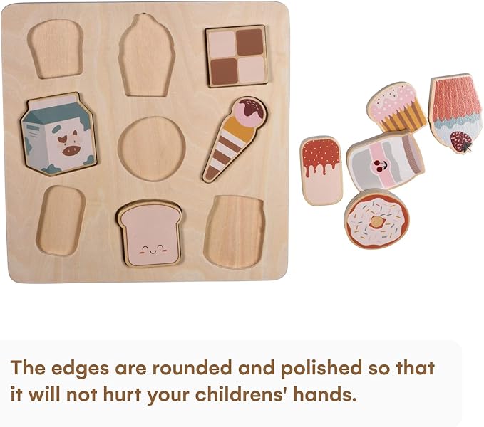 CHILDLIKE BEHAVIOR Wooden Puzzle - Toddler & Kids Wood Toy Puzzle - Educational Wooden Puzzle Set - Montessori Peg Board Toys Tool - Learning Non- Platic Puzzles Board for Toddlers Ages 1-3