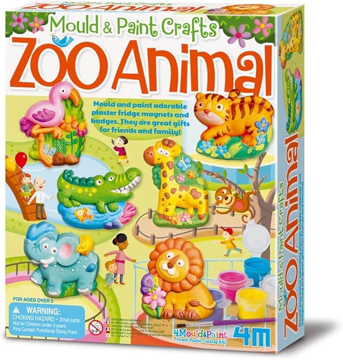 4M 404753 Mould & Paint-Zoo Animal, Multi