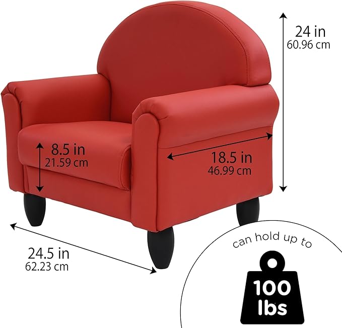 Children's Factory As We Grow Toddler Chair, Red, CF805-196, Flexible Seating for Daycare or Preschool, Kids Reading Chair, Playroom Furniture