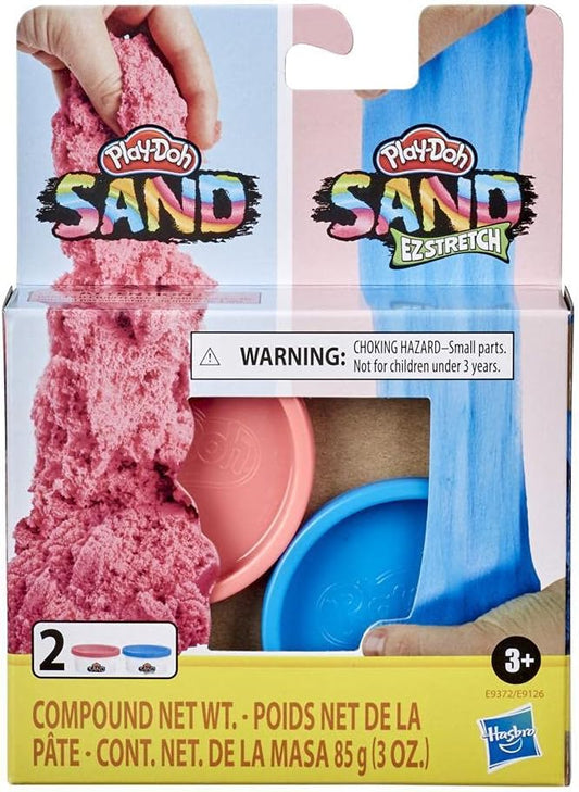 Hasbro Play-Doh Sand 2-Pack Assortment - 1 tub Pink Sand and 1 tub Blue Sand Ez Stretch