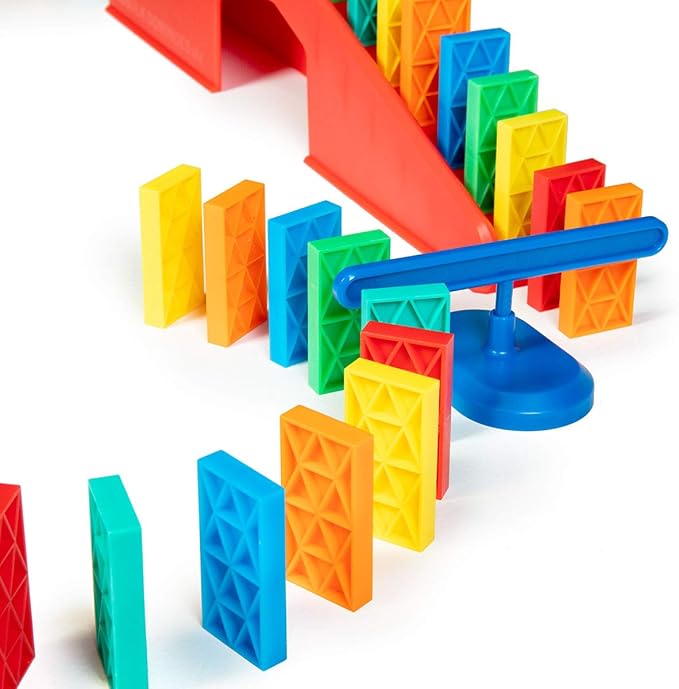 Bulk Dominoes Kinetic Domino Kit | Dominoes Set, STEM STEAM Small Toys, Family Games for Kids, Kids Toys and Games, Building, Toppling, Chain Reaction Sets (118pc)