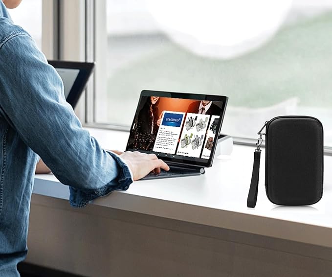 CAAORDKSO Hard Travel Electronic Organizer Case, Electronics Accessories Organizer Pouch Bag for External Hard Drive, Power Bank, Chargers, Cable, Cord, Mouse, Earphones Small Portable Accessories Bag