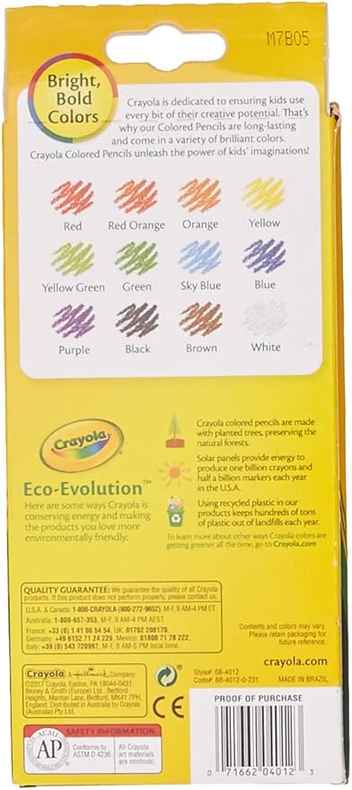 Crayola 68-4012 Colored Pencils, 12-Count, Pack of 2, Colors may vary