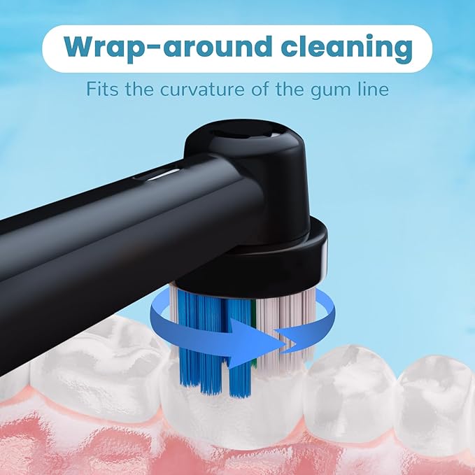 GENKENT 20 Replacement Heads, Toothbrush Heads Compatible with Oral B, Black