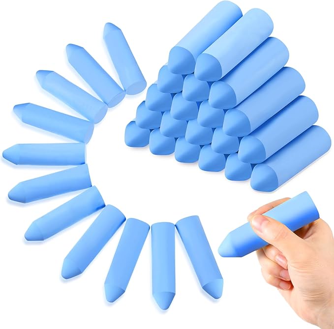 Fulmoon 40 Pcs Jumbo Sidewalk Chalk for Kids Outdoor Art Non Toxic Large Washable Street Chalk for Adults Drawing Painting Graffiti Classroom(Blue,Sharp Style)